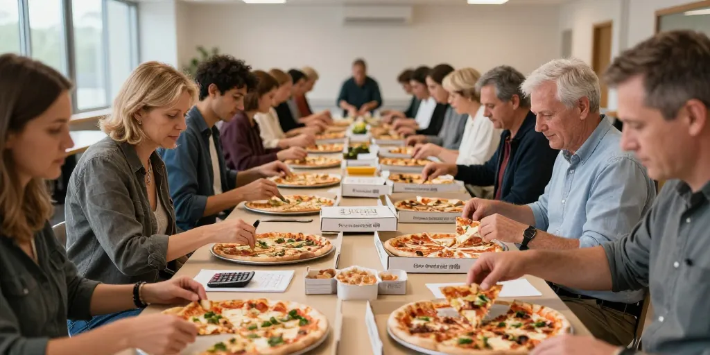 combien de pizza pour 50 personnes